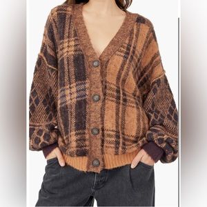 Free people sepia sweater cardigan M